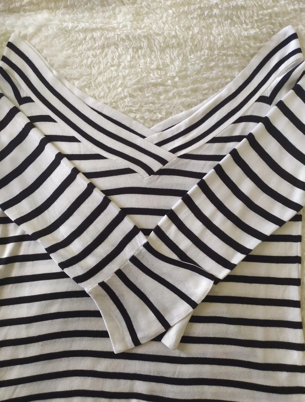 Breton Orsay L Pull rayé à épaules dénudées – photo 7